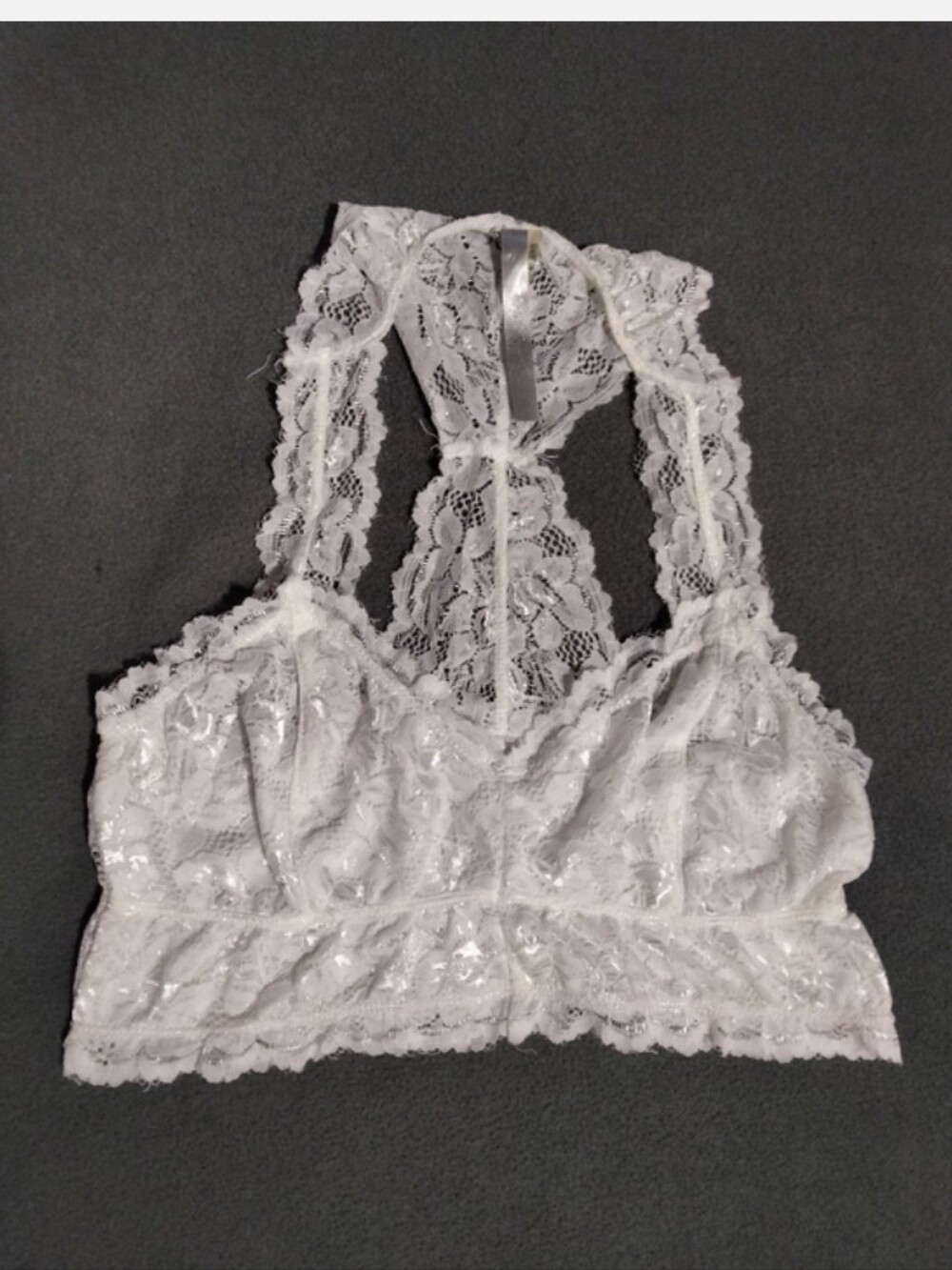 Source Unknown White Lace Halter Bralette